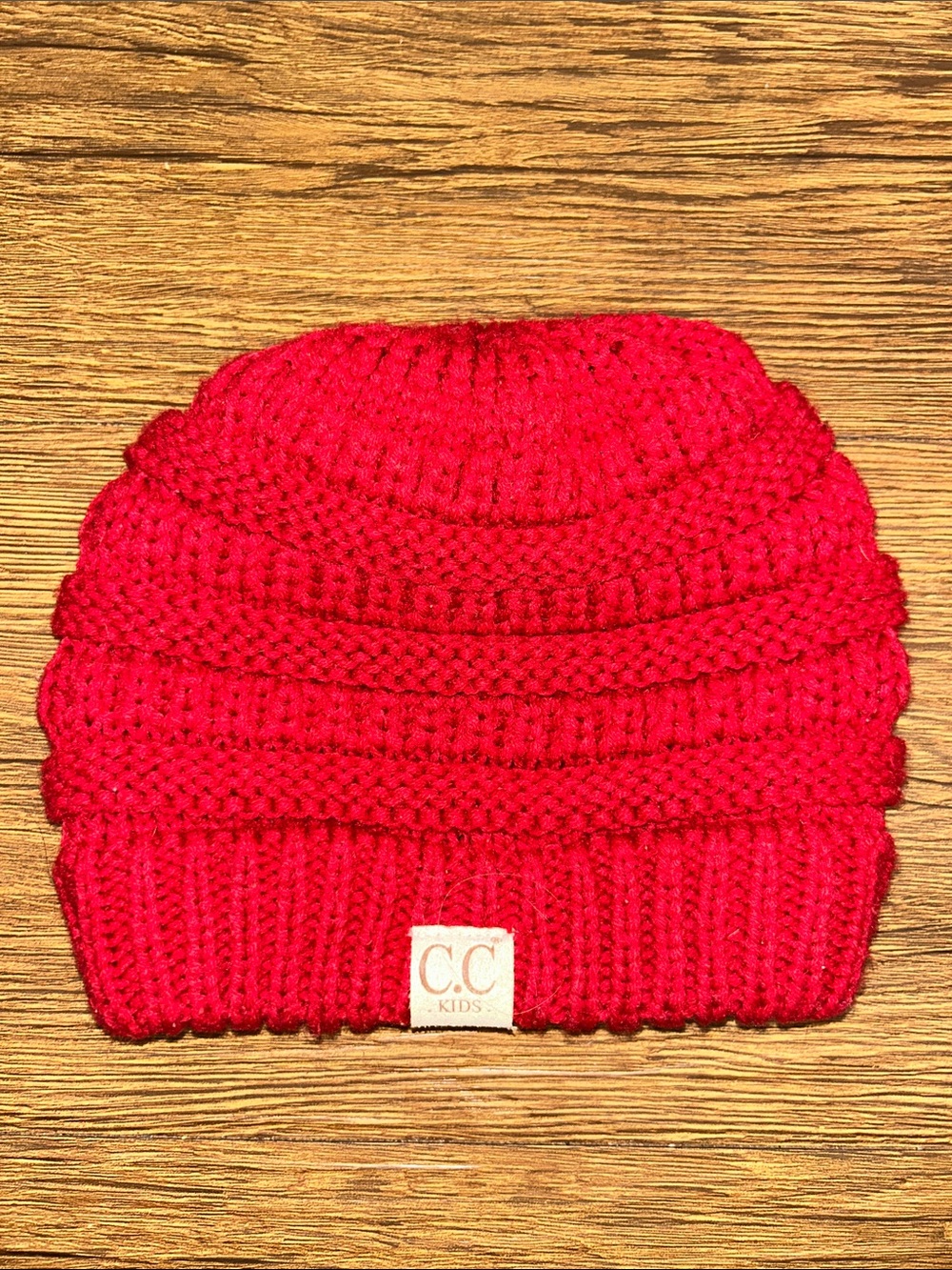 C.C Red Kids Knit Cable Beanie